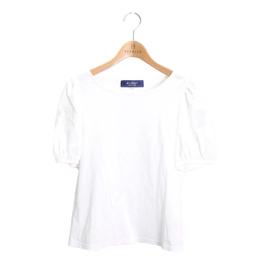 エムズグレイシー 115332 Tシャツ カットソー 38 ホワイト 袖