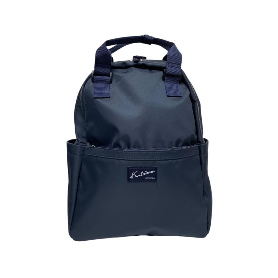 キタムラ リュック R-0776 10101 バックパック ネイビー ロゴ刺繍
