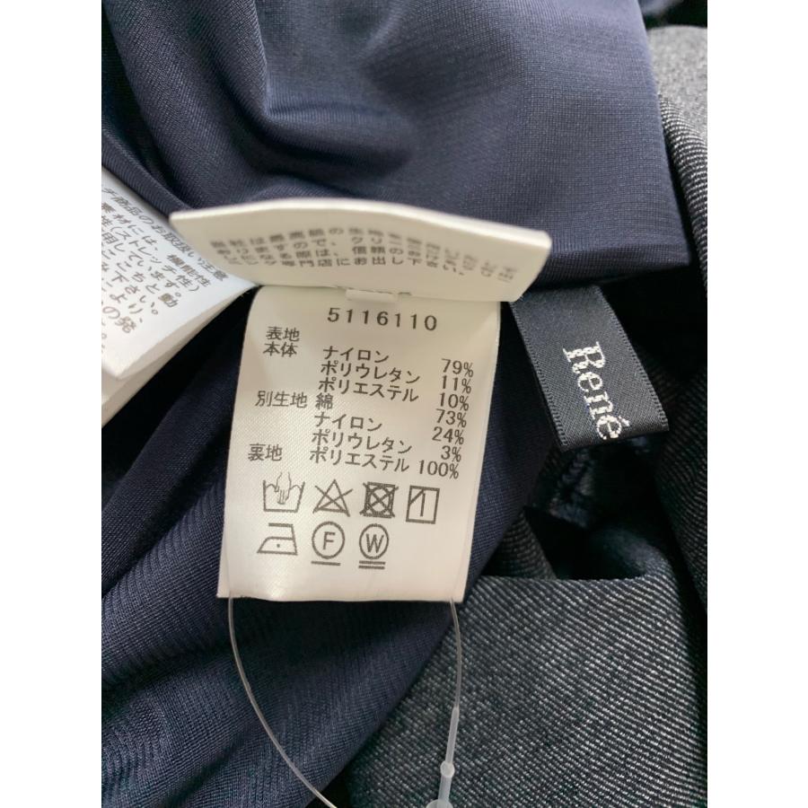 ルネ 5116110 ワンピース 38 ブルー デニム風 フェイクパール ギャザー