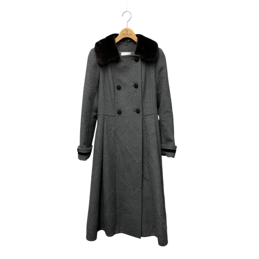 ルネ 6238090 コート 36 グレー ウール混 ミンクファー ITD93JBNBEXU