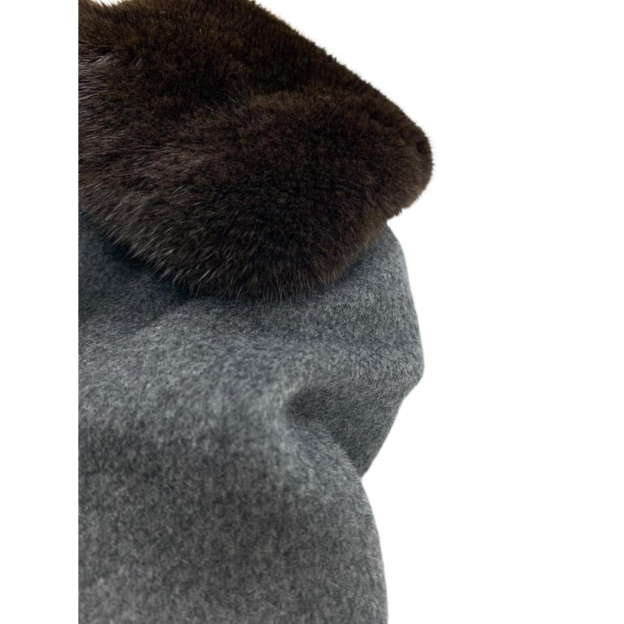 ルネ 6238090 コート 36 グレー ウール混 ミンクファー ITD93JBNBEXU