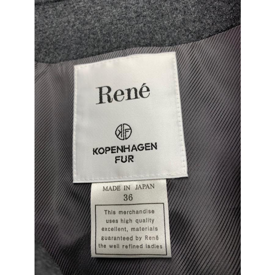 ルネ 6238090 コート 36 グレー ウール混 ミンクファー ITD93JBNBEXU