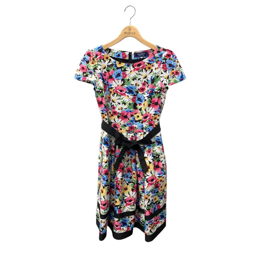 M's GRACY 半袖 38 ワンピース リボン M'S GRACY エムズグレイシー ワンピース リボン ステッチ 半袖