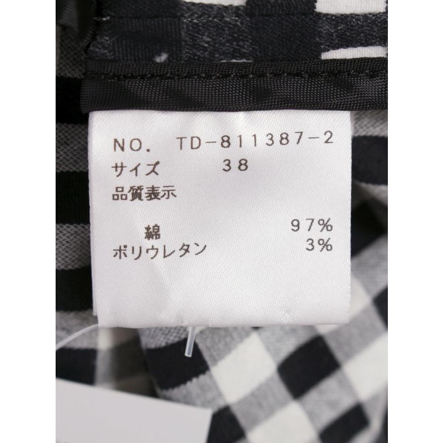 エムズグレイシー 811387 ワンピース 38 ホワイト チェック柄