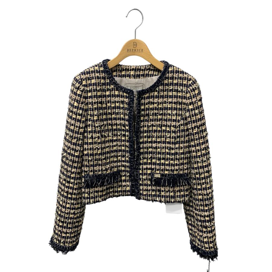 フォクシーブティック 43609 ジャケット 38 ブラック ツイード  