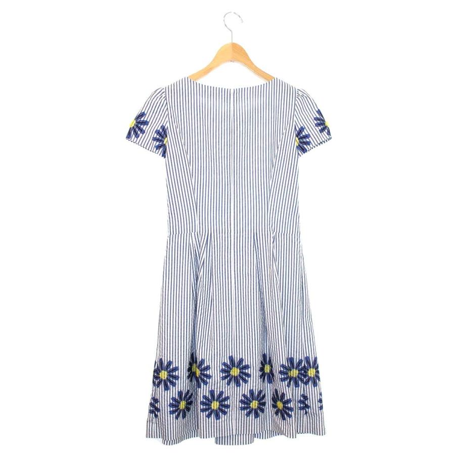 エムズグレイシー Margaret Motif Dress 811339 ワンピース 38 ブルー