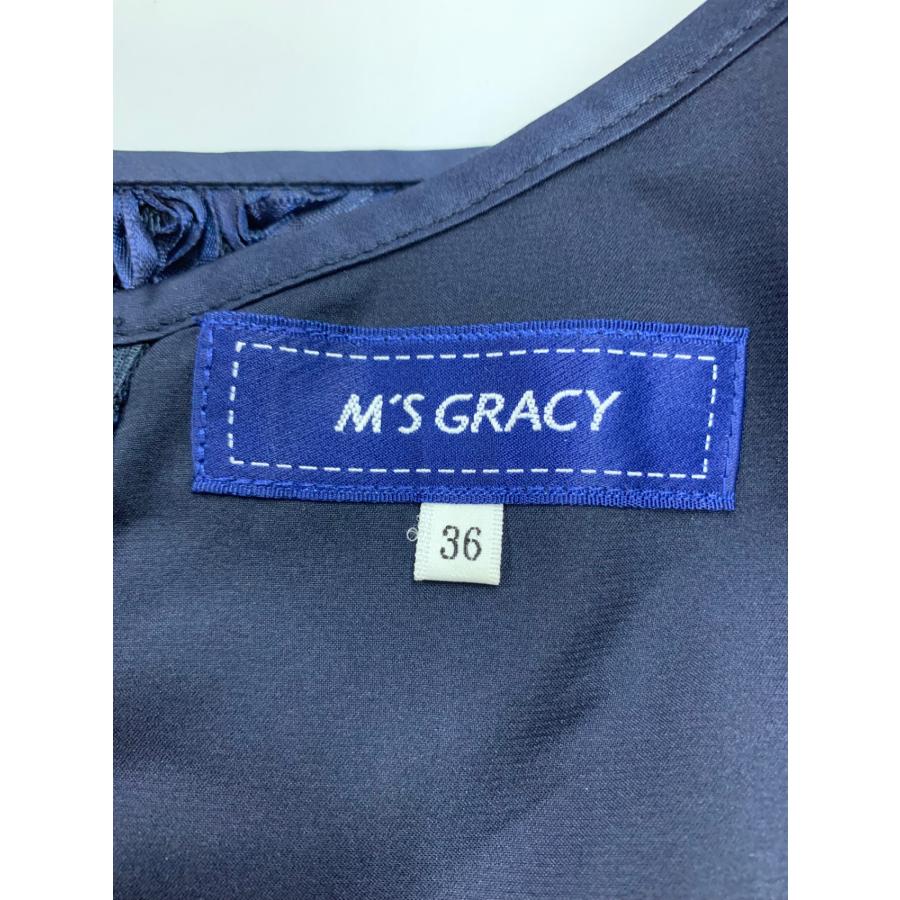 エムズグレイシー 811106 ワンピース 36 ネイビー フラワーモチーフ  