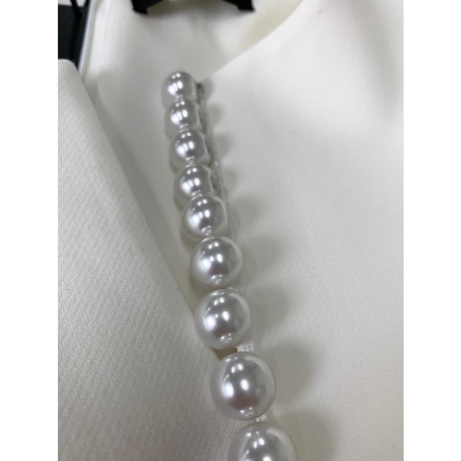 ヨーコチャン ロングスリーブラッフルヘムパールブラウス YCB-125-460