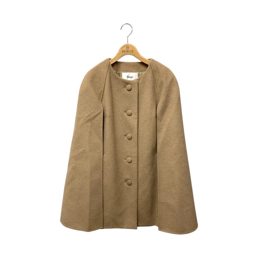【美品】ポンチョ ストール カシミヤ フォックスファー ベージュ クレージュ sankyo shokai（三京商会） ケープ カシミヤ 100% ポンチョ 軽量 弱撥
