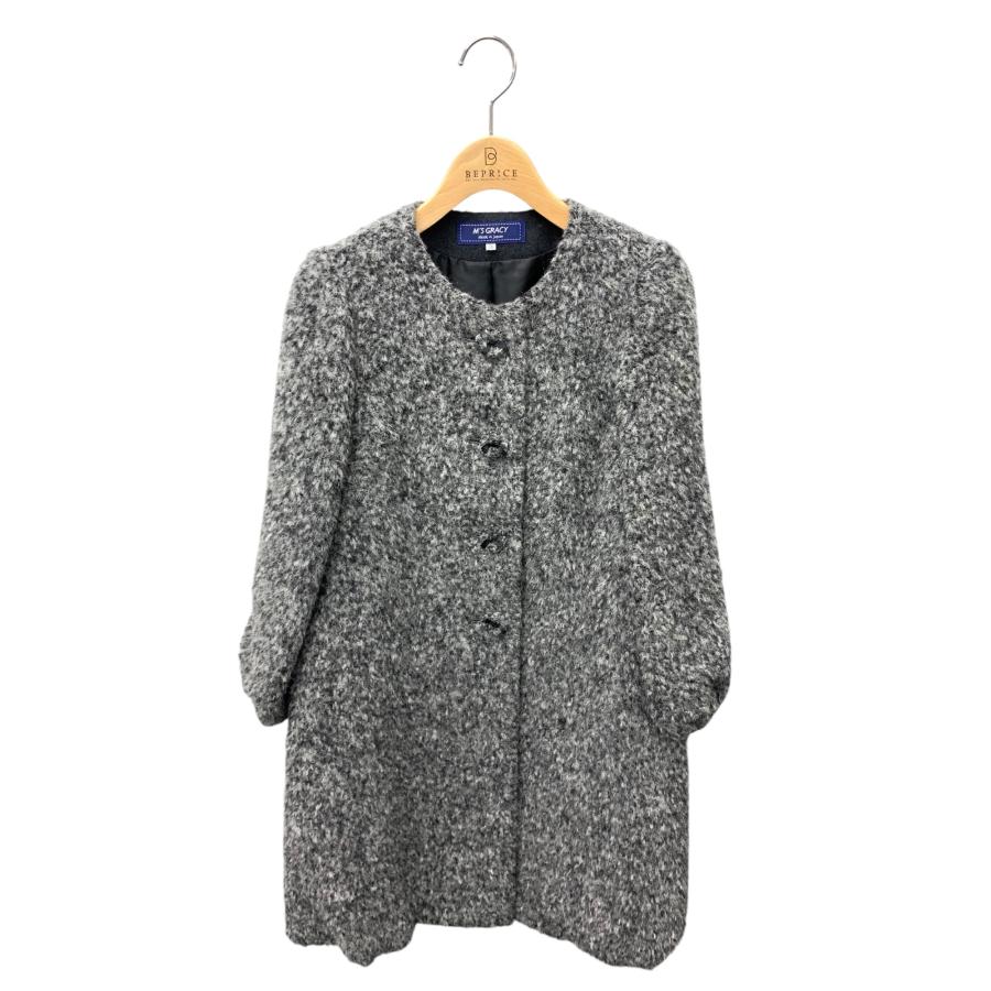 エムズグレイシー 919517 ノーカラーコート 36 グレー ITEY801SAMYA 