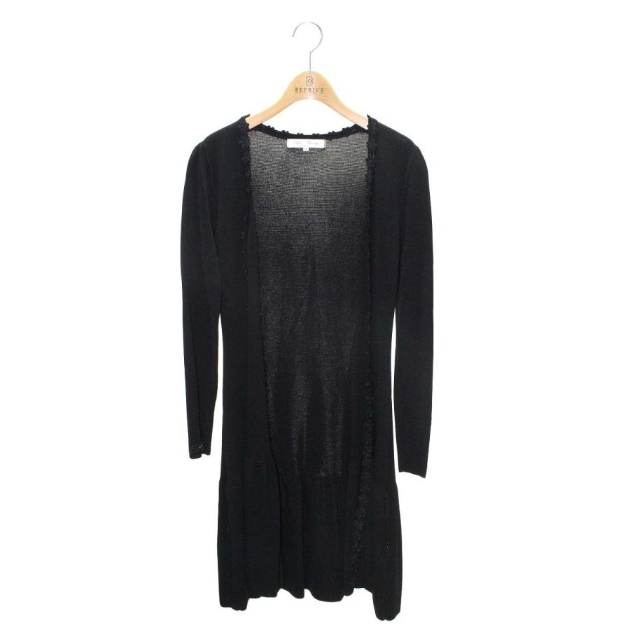 スーパービューティー カーディガン 38 ブラック ロング フラワー