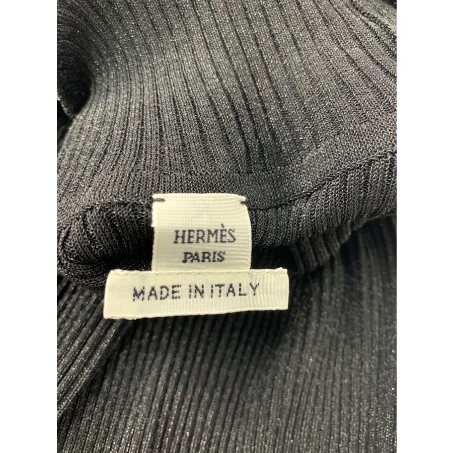エルメス ニット 34 ブラック タートルネック ラメ ITFBKZUN9SGI