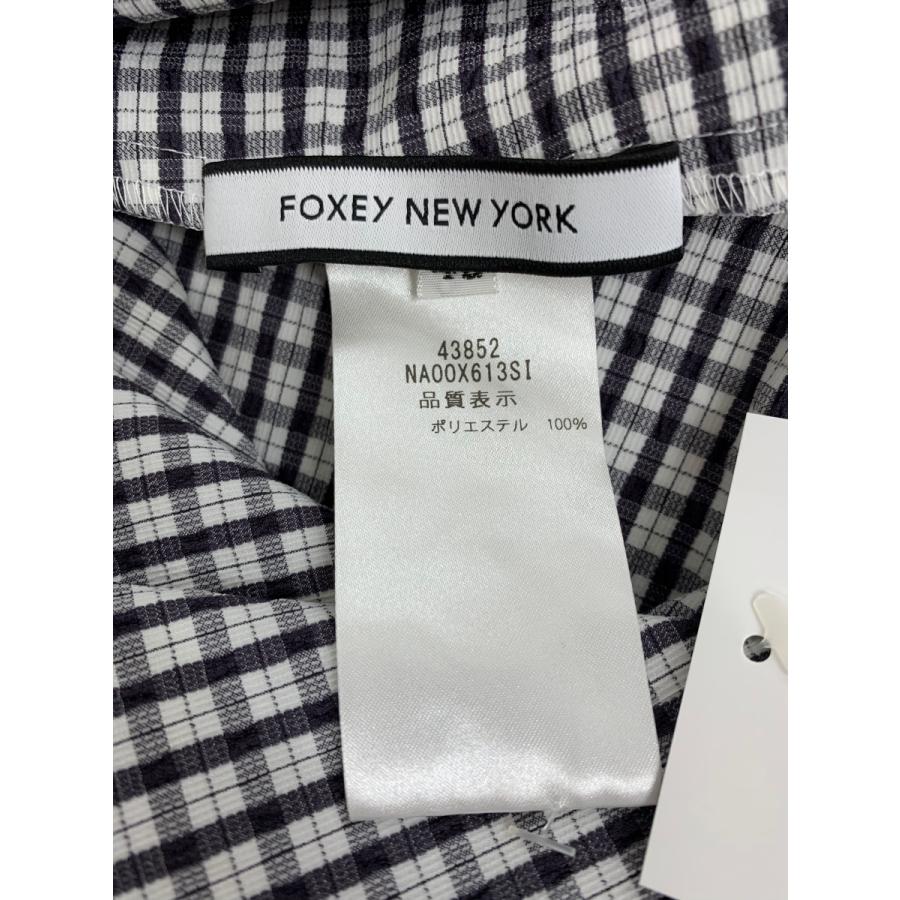 美品✨FOXEY NEW YORK ノースリーブワンピースホワイト フォクシー フォクシーニューヨーク 43852 42 メリア ホワイト チェック