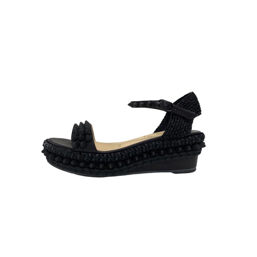 クリスチャンルブタン スタッズ付き　ブラックサンダル 中古・古着通販】Christian Louboutin (クリスチャン・ルブタン