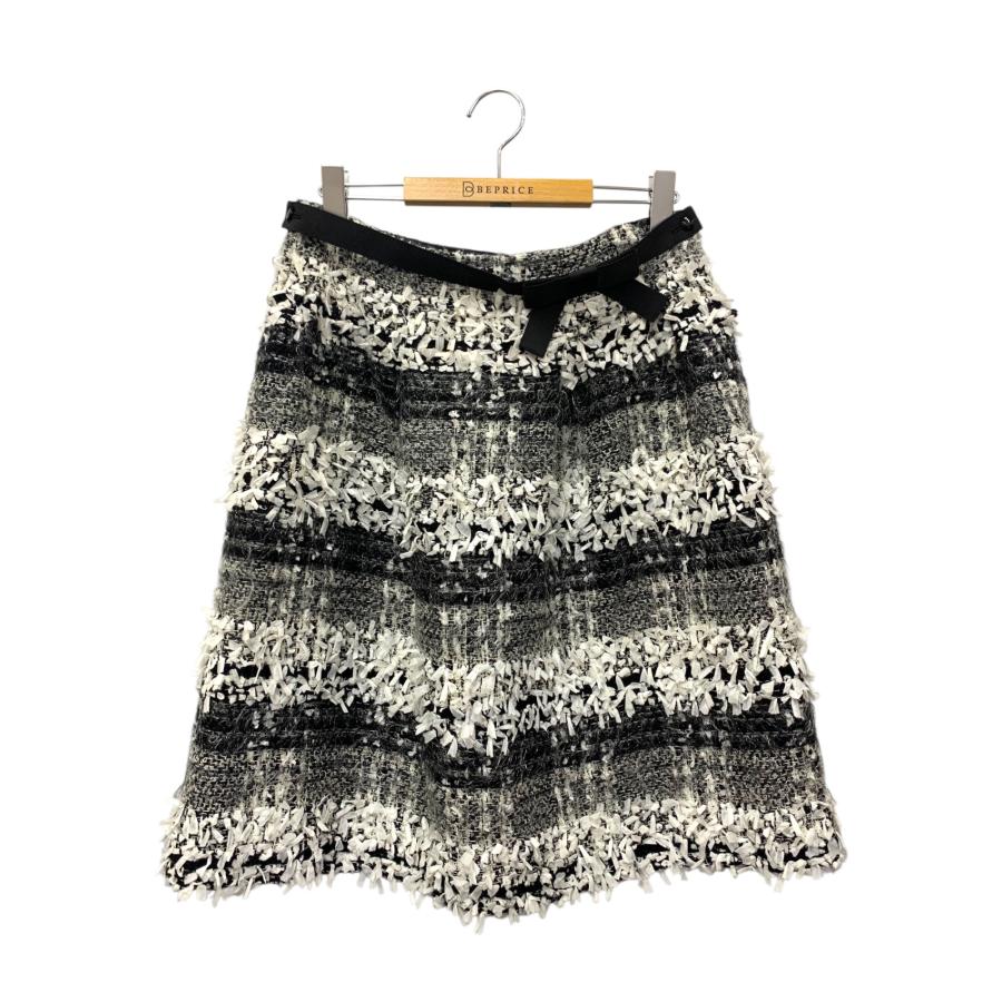エムズグレイシー ゴージャスツイードスカート 017536 40 ブラック