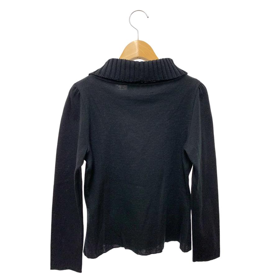 ♡エムズグレイシー♡2023年♡トロンプルイユモチーフニット♡カーディガン M'S GRACY◇トロンプルイユモチーフニットカーディガン/38/ウール