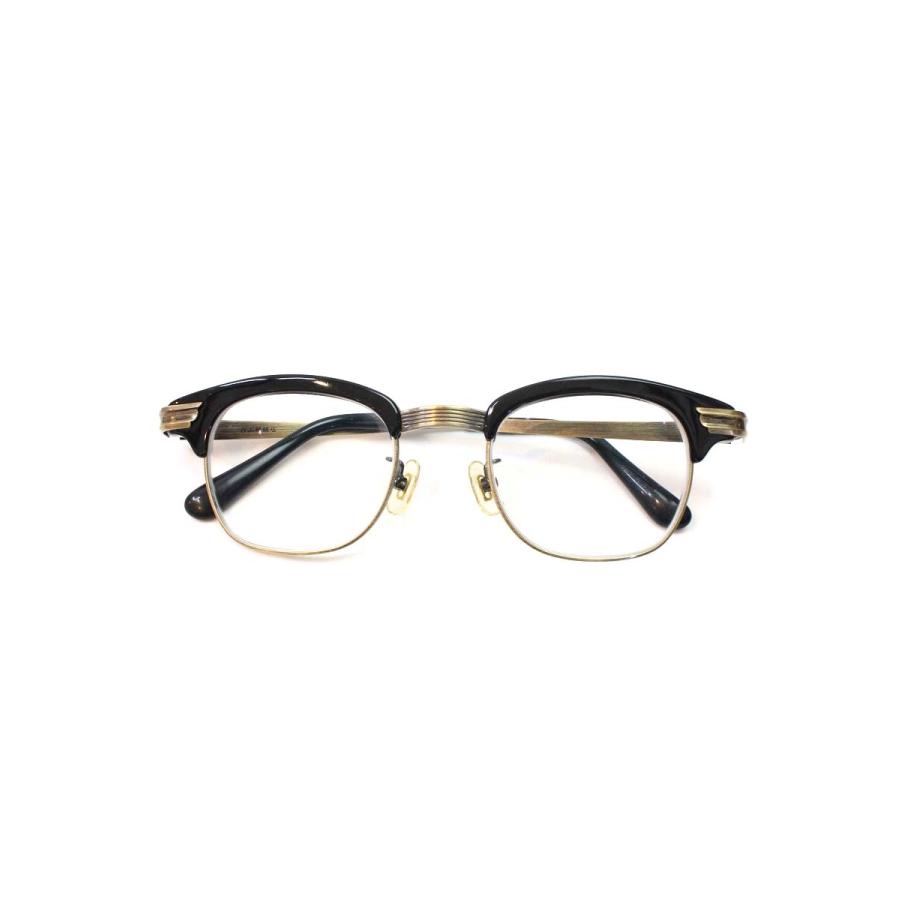 ■白山眼鏡店 ■LINDY BROW●ブラック　ゴールド 白山眼鏡店 LINDY ARM メガネ ブラック/アンティークゴールド コンビ