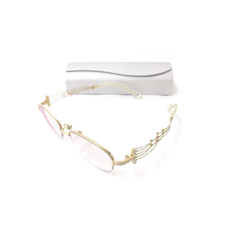 ラインアートシャルマン XL1450 メガネ ゴールド ラインストーン  