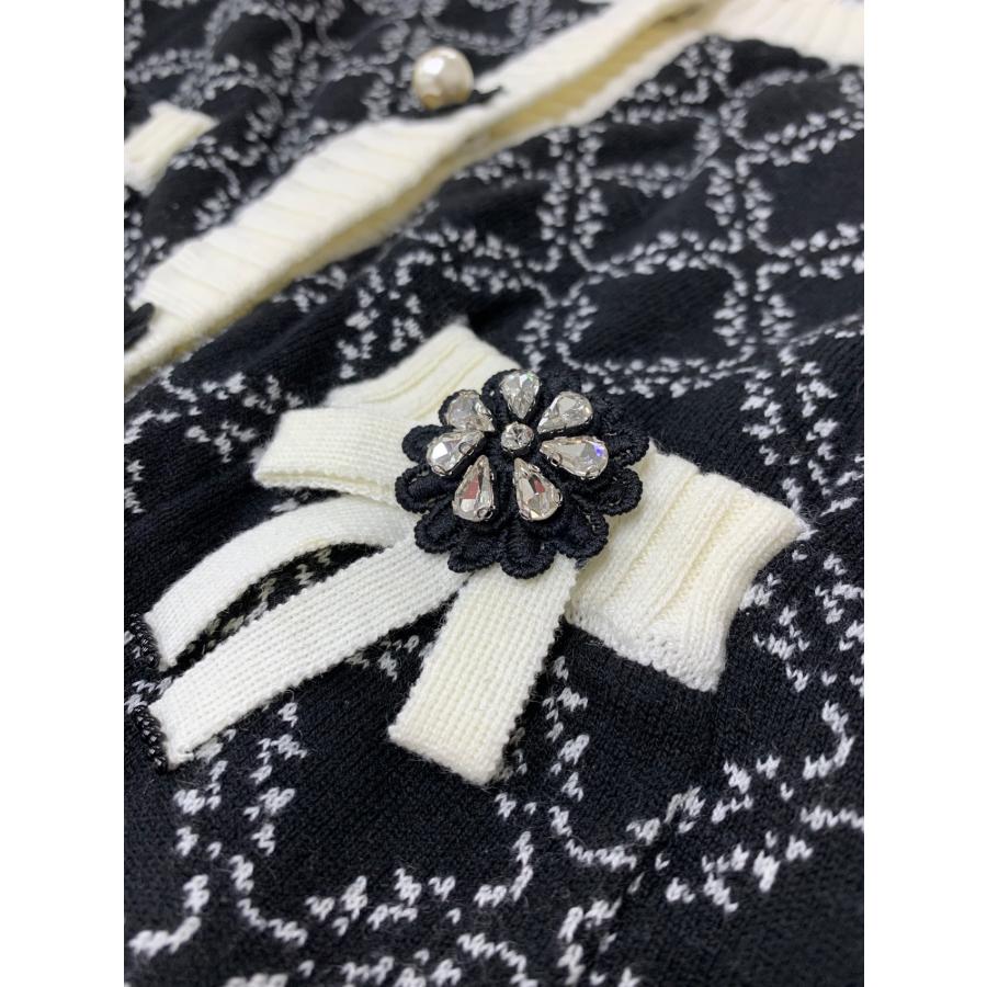 2025SS⭐️スーパービューティー⭐️パール花ボタンカーディガン44