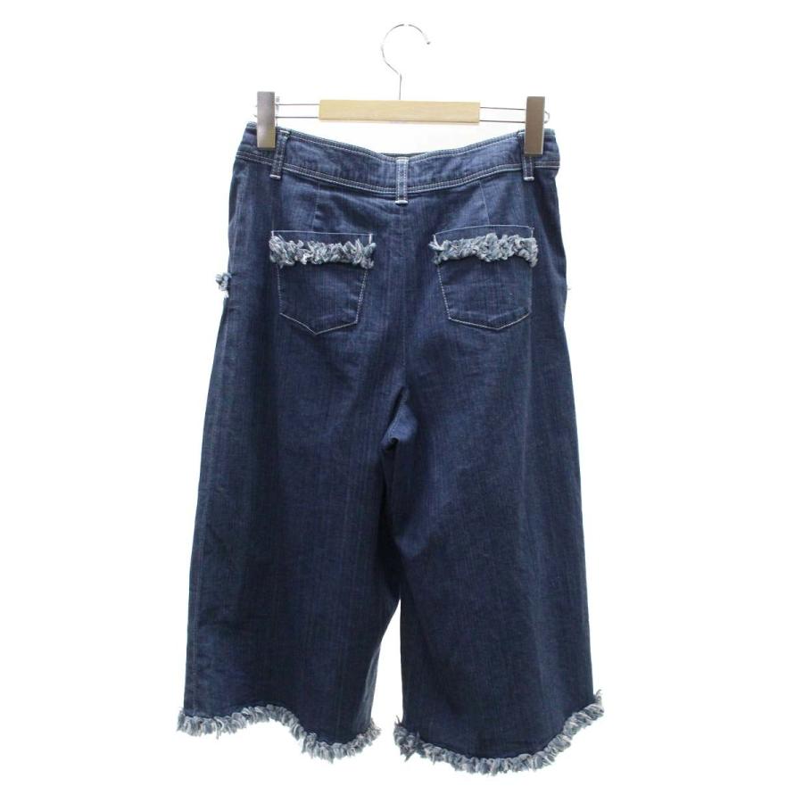 エムズグレイシー 626107 デニムパンツ 36 ネイビー フリル ワイド