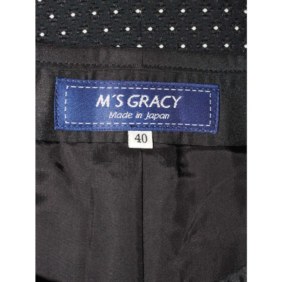 ★【新品未使用】エムズグレイシー カメリアジップノーカラージャケット 黒ブラック エムズグレイシー 914512 ジャケット 40 ブラック カメリア Wジップ