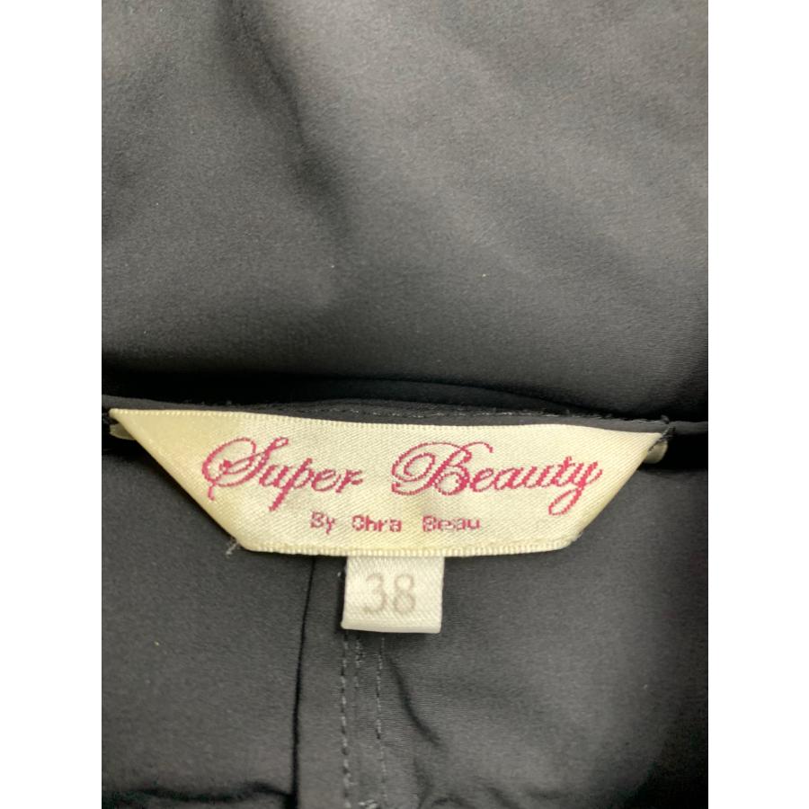 スーパービューティー ダウンジャケット 38 ブラック ビジュー レース