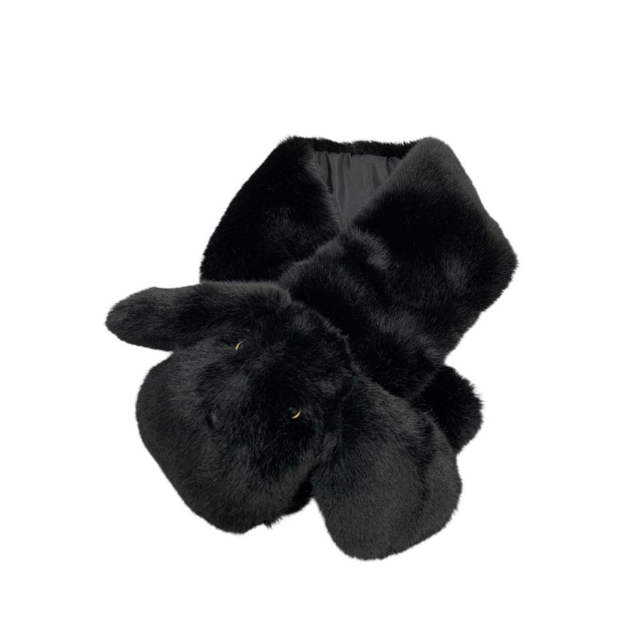 エムズグレイシー 296508 マフラー ブラック わんちゃん フェイク