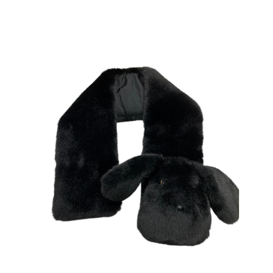 エムズグレイシー 296508 マフラー ブラック わんちゃん フェイク