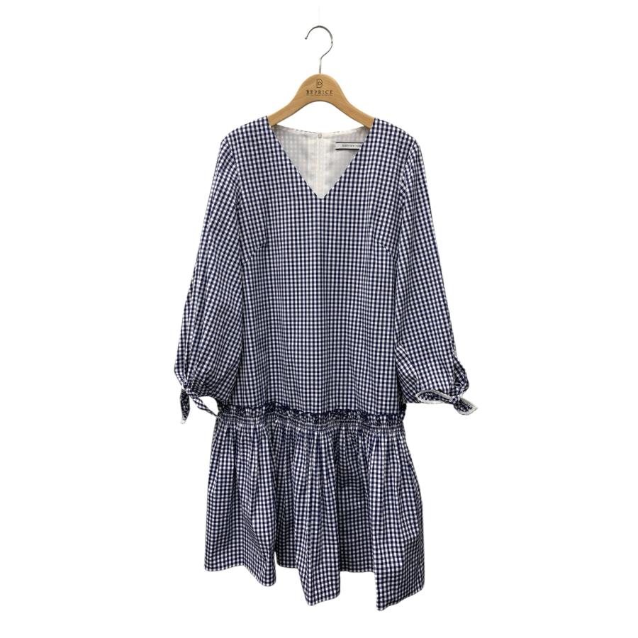 フォクシーニューヨーク Dress 40086 ワンピース 40 ネイビー ギンガム 
