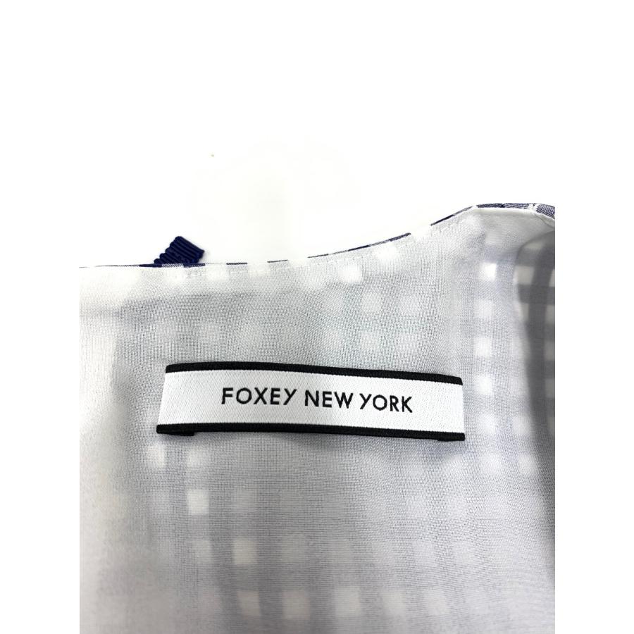 フォクシーニューヨーク Dress 40086 ワンピース 40 ネイビー ギンガム 