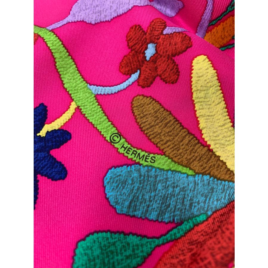 エルメス Din Tini Ya Zue 人間と自然の出会い スカーフ ピンク