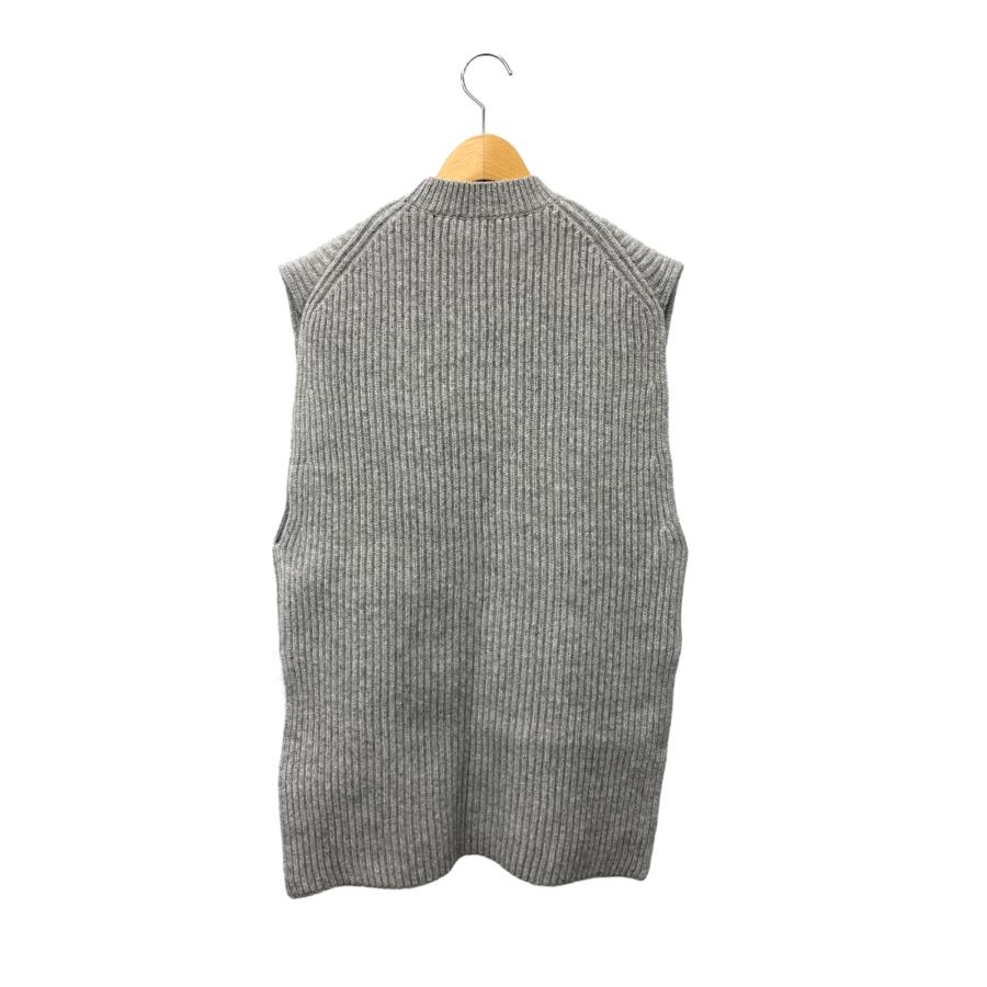 美品 ルフィル LE PHIL シルクカシミヤ混 畦編みニットジレ カーキ ルフィル ウールシルクカシミヤニットジレ 534-2270015 F グレー 畦