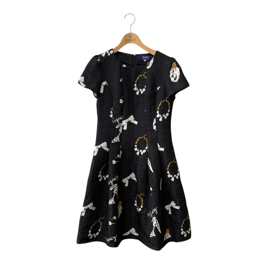 ☆エムズグレイシー☆カタログ掲載 モチーフプリントドレス ワンピース38 エムズグレイシー モチーフプリントドレス 011542 ワンピース 38