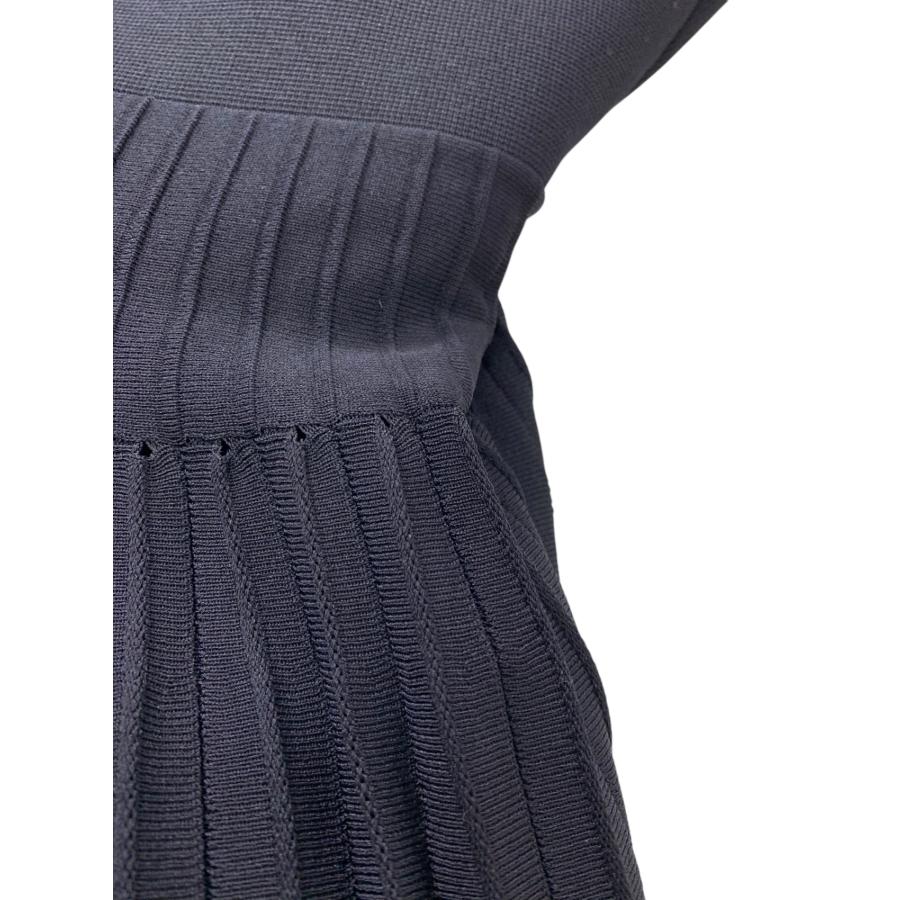 美品✨フォクシー ニットドレス メトロノーム ワンピース プリーツ ロング 40 フォクシーブティック 40807 ワンピース 40 ネイビー Knit Dress