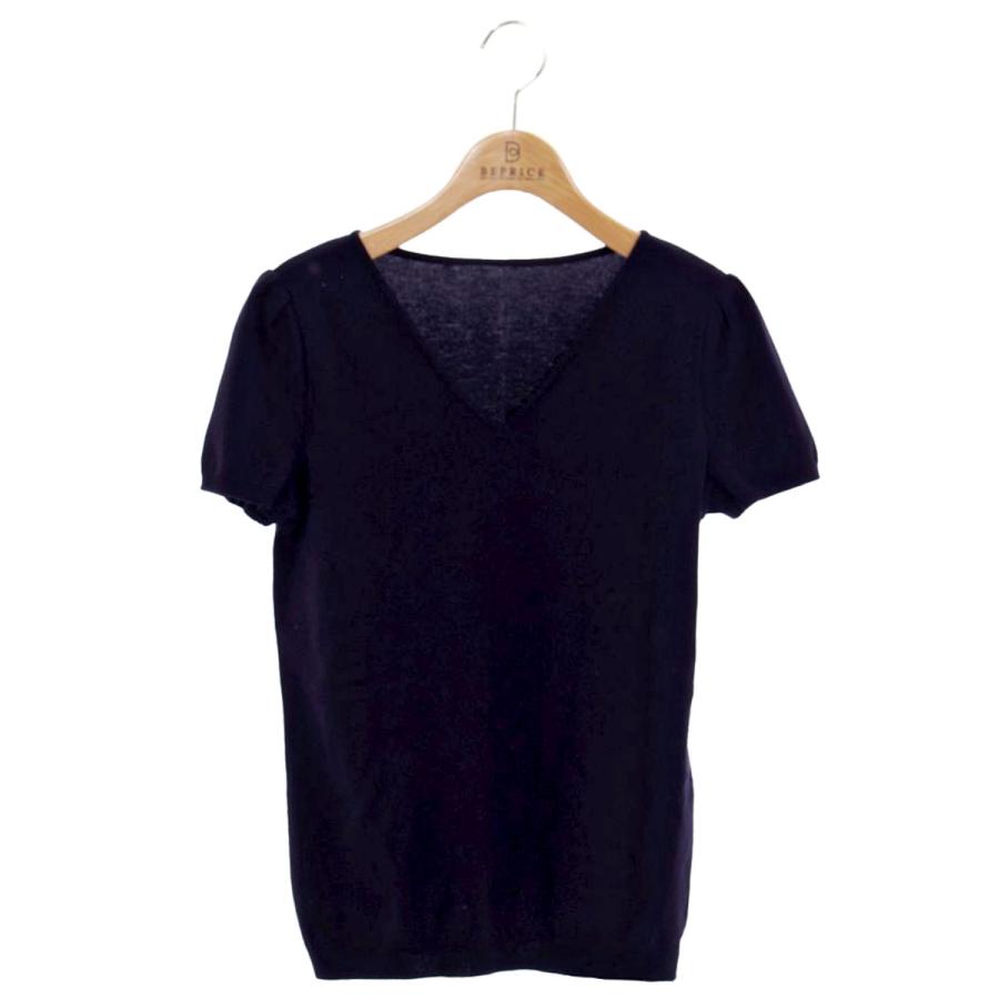 美品 FOXEY フォクシー 38094 ニットトップス 1点 ブラック 38 レーヨン他 KOGAO T コガオ 半袖カットソー レディース AU1285A44 FOXEY - 美品 FOXEY フォクシー 38094 ニットトップス 1点 ブラック 38
