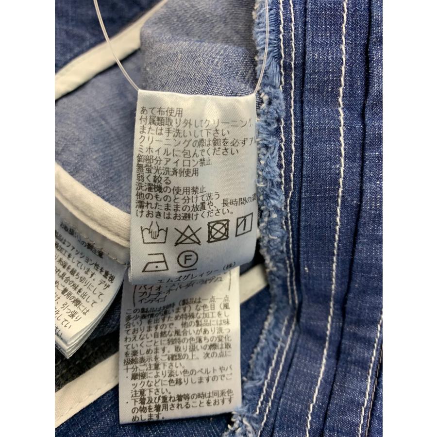 【美品】エムズグレイシー ノーカラー デニム ジャケット フリンジ 日本製 エムズグレイシー コンパクトデニムジャケット 414305 38 ブルー