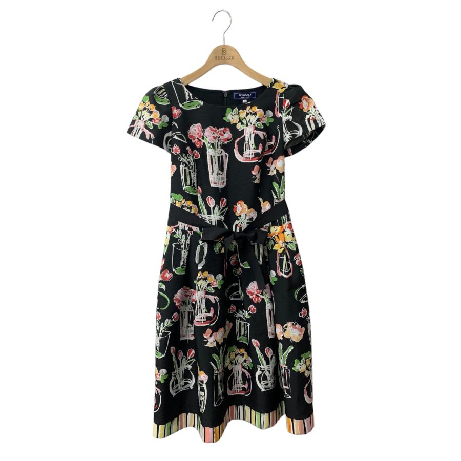 【新品】M'S GRACY　花瓶柄プリントワンピース M'S GRACY】人気商品花瓶柄プリントワンピース38