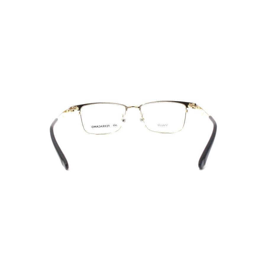 フォーナインズ 999.9  Salvatore Ferragamo コラボ SF9010 メガネ ゴールド/ブラック スクエア ITIPD6SSGPRH フォーナインズ 999.9 Salvatore Ferragamo コラボ SF9010 メガネ