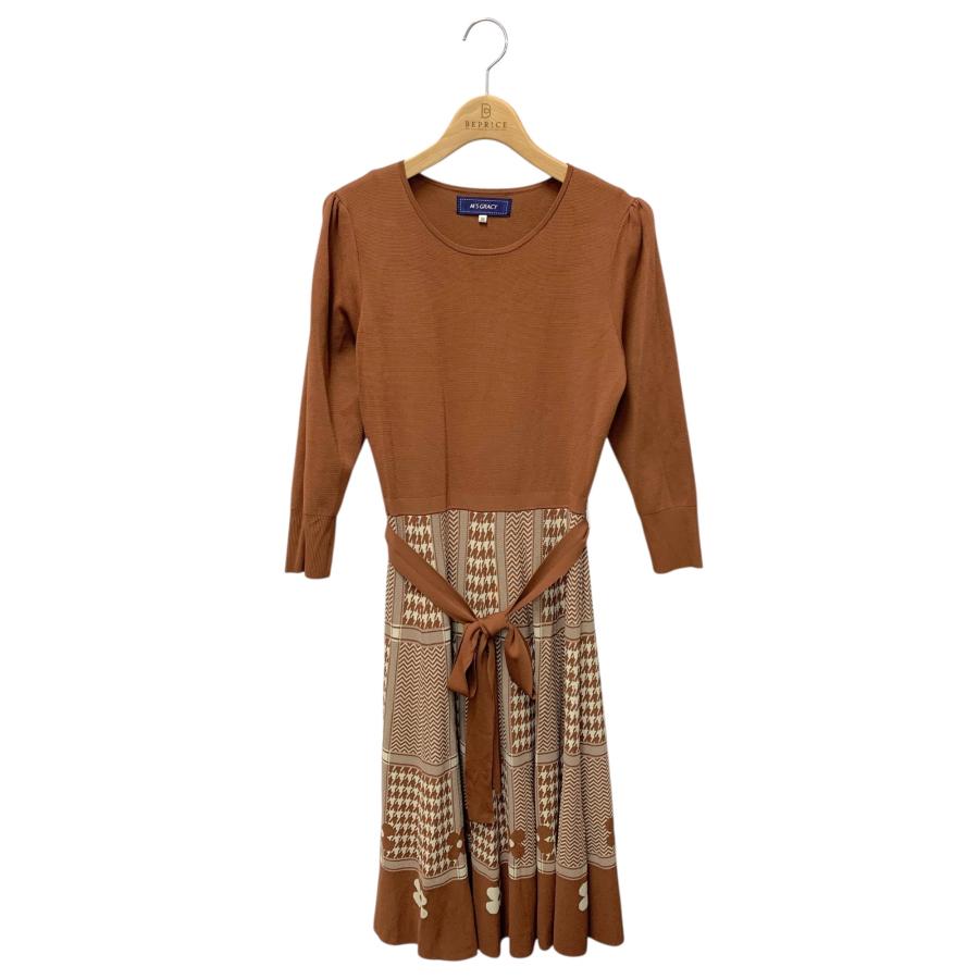 エムズグレイシー CheckxFlower Knit One-piece 918525 ワンピース 38