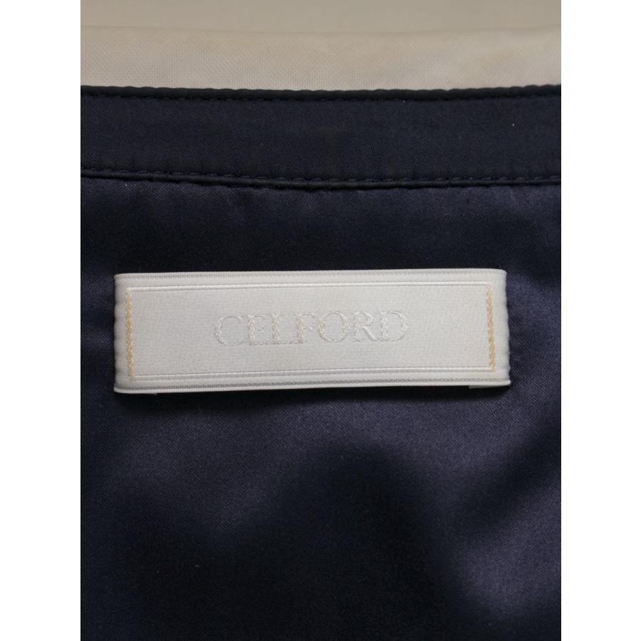 新品 セルフォード 衿付き小花柄ワンピース ロングワンピース 紺 サイズ36 セルフォード 衿付き小花柄ワンピース CWF0222014 36 ネイビー