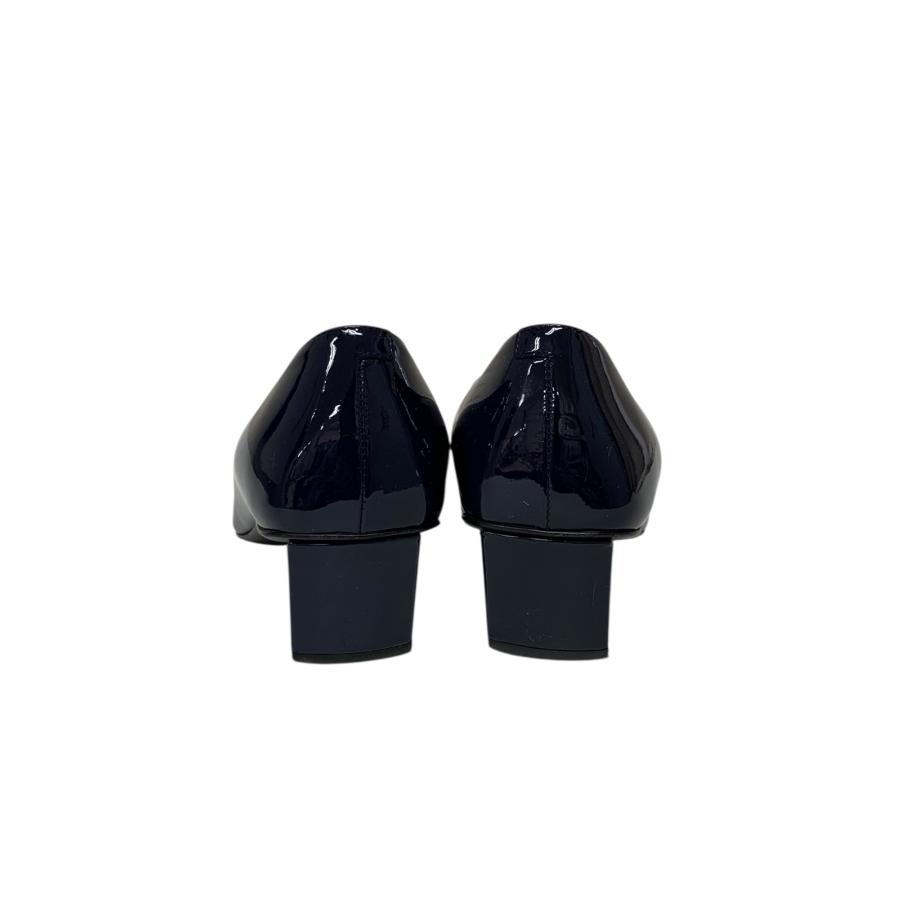 ロジェヴィヴィエ パンプス 36 ネイビー エナメル スクエアートゥ