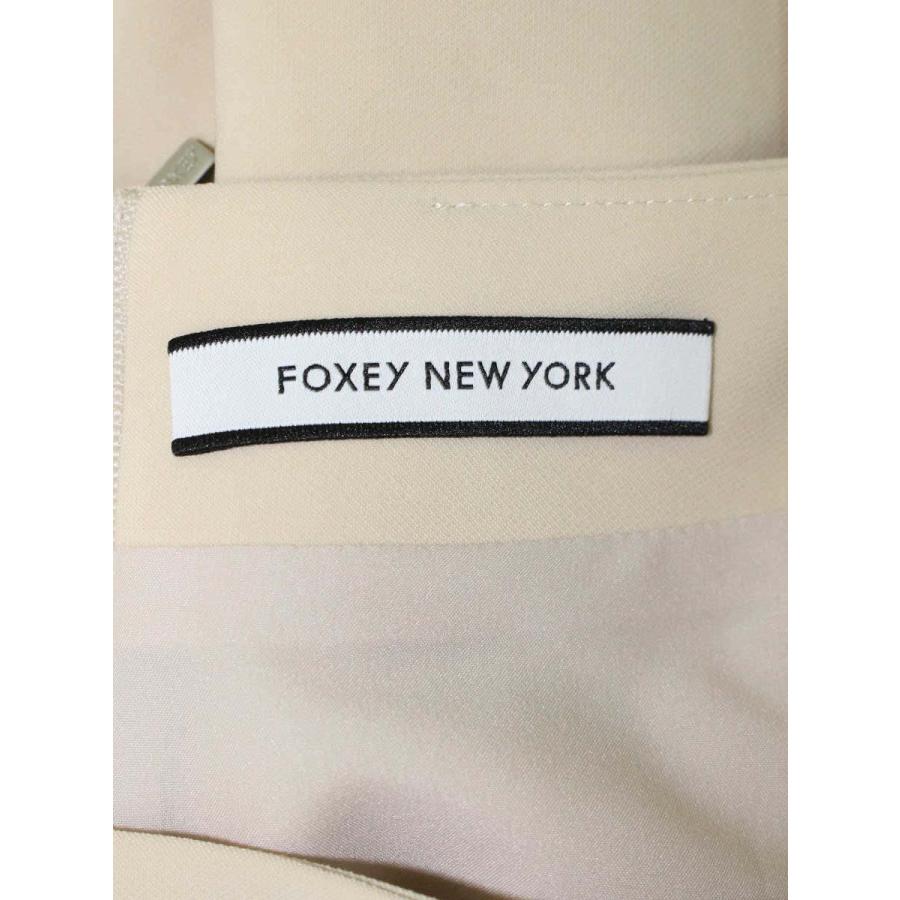 【美品】フォクシーニューヨーク フレアスカート 膝丈 38 無地 ライトベージュ FOXEY NEW YORK #anc フォクシーニューヨーク スカート 38