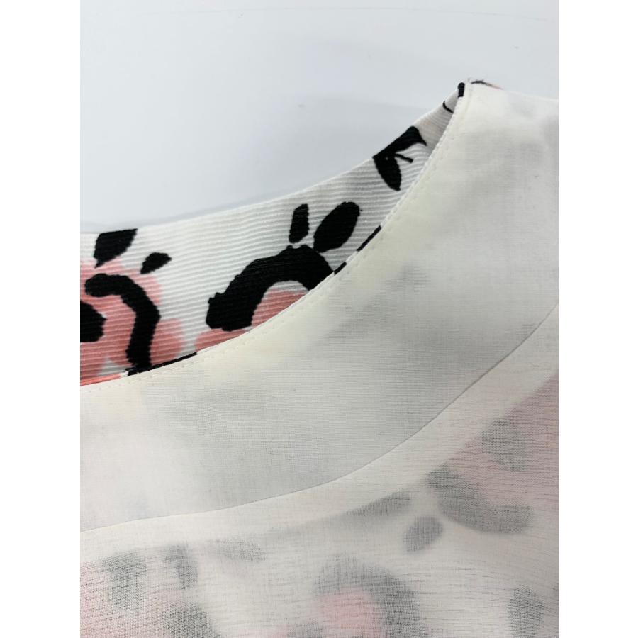 エムズグレイシー 211305 ワンピース 38 ホワイト フラワーモチーフ  