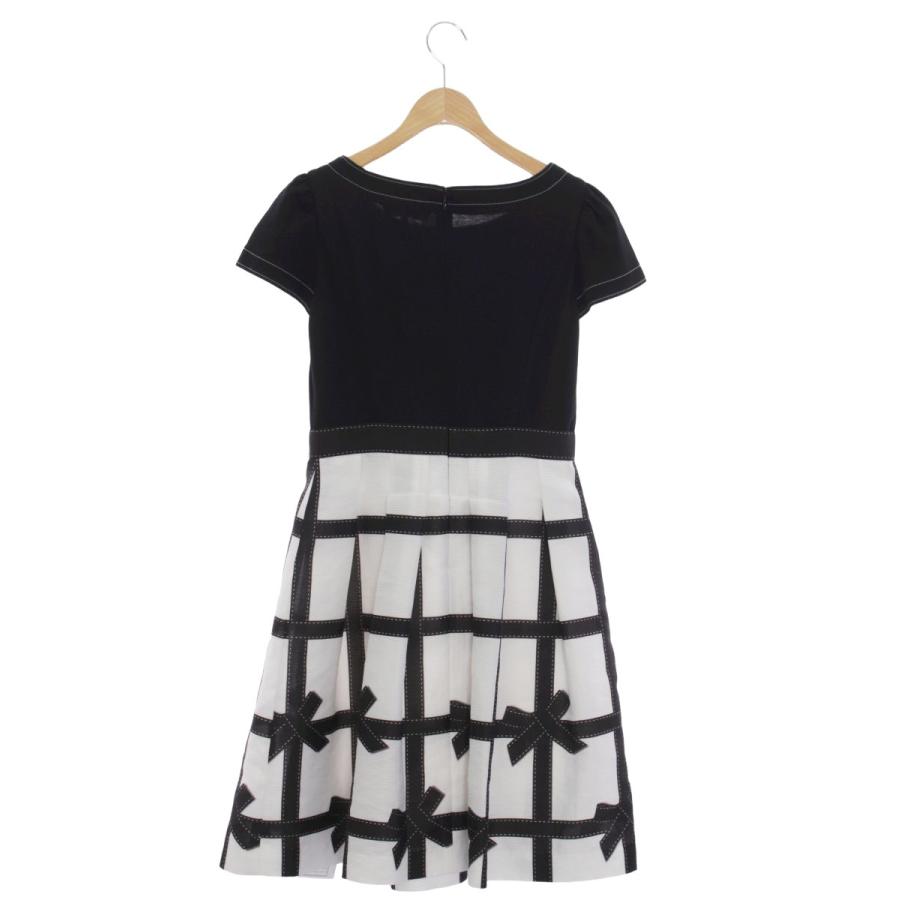 エムズグレイシー Ribbon Check Dress 811317 ワンピース 36 ホワイト