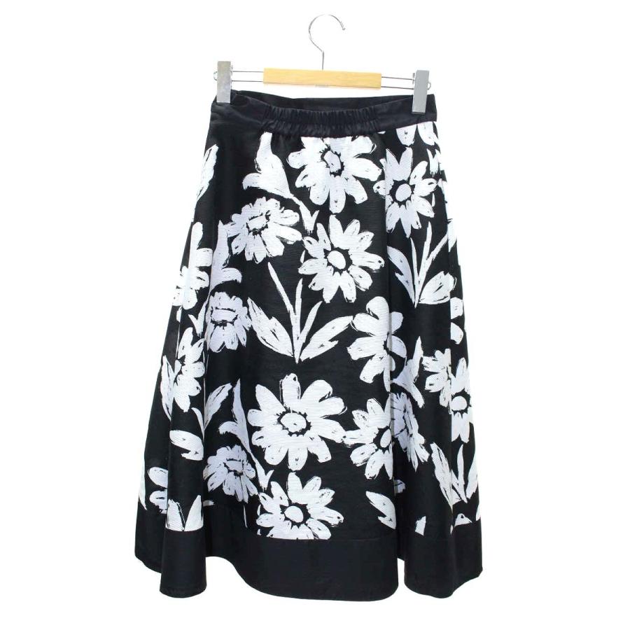 エムズグレイシー 317310 スカート 38 ブラック モノトーン ビッグ