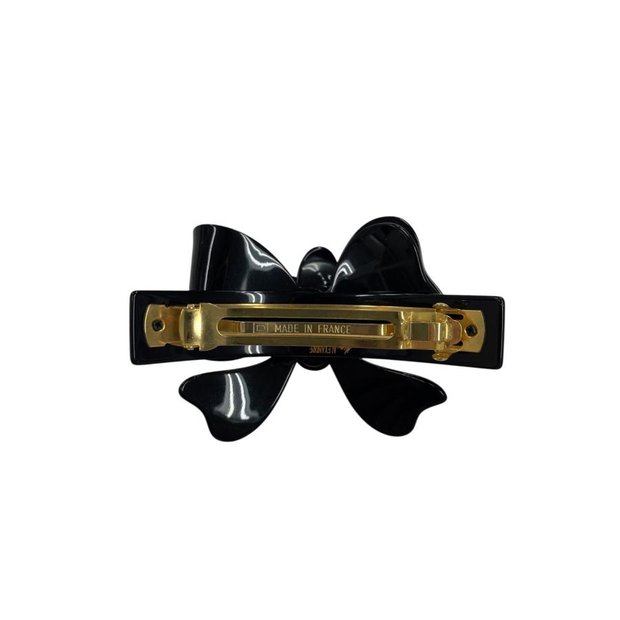 アレクサンドルドゥパリ　リボンバレッタ　ブラック　黒　ラインストーン アレクサンドルドゥパリ バレッタ ブラック ラインストーン 花