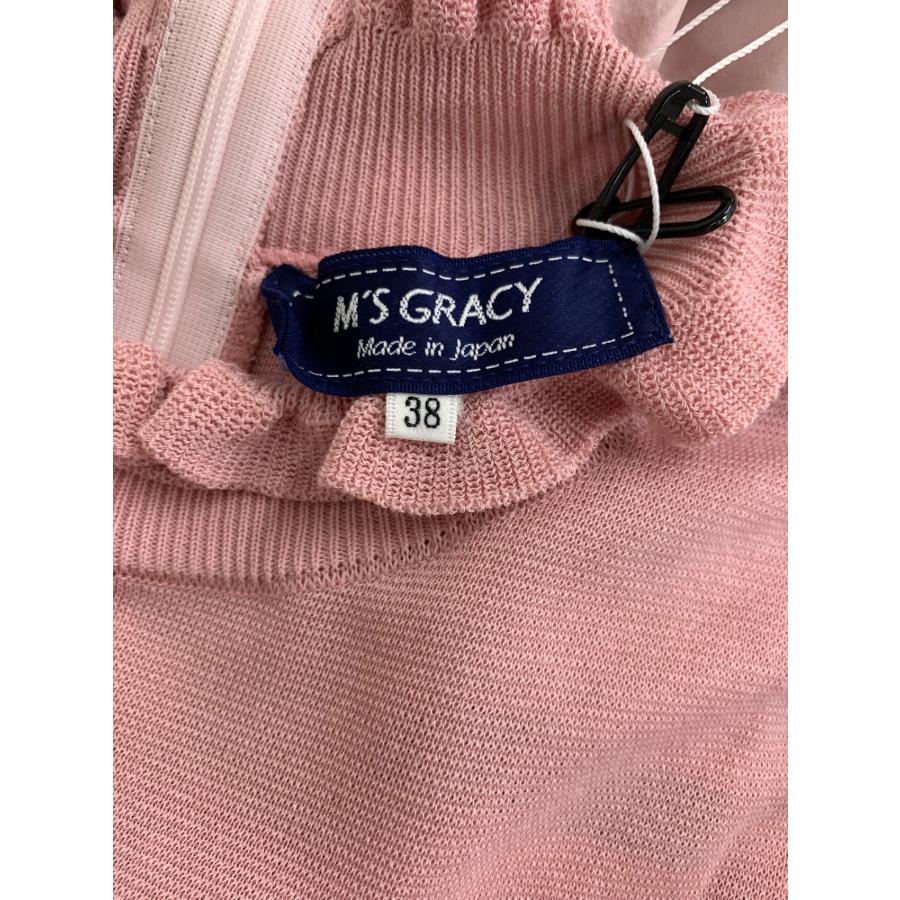 エムズグレイシー ニット×タフタ 311102 ワンピース 38 ピンク 切替