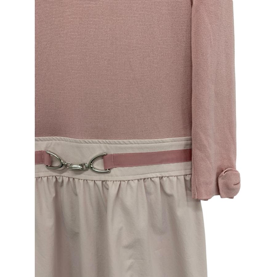 エムズグレイシー ニット×タフタ 311102 ワンピース 38 ピンク 切替