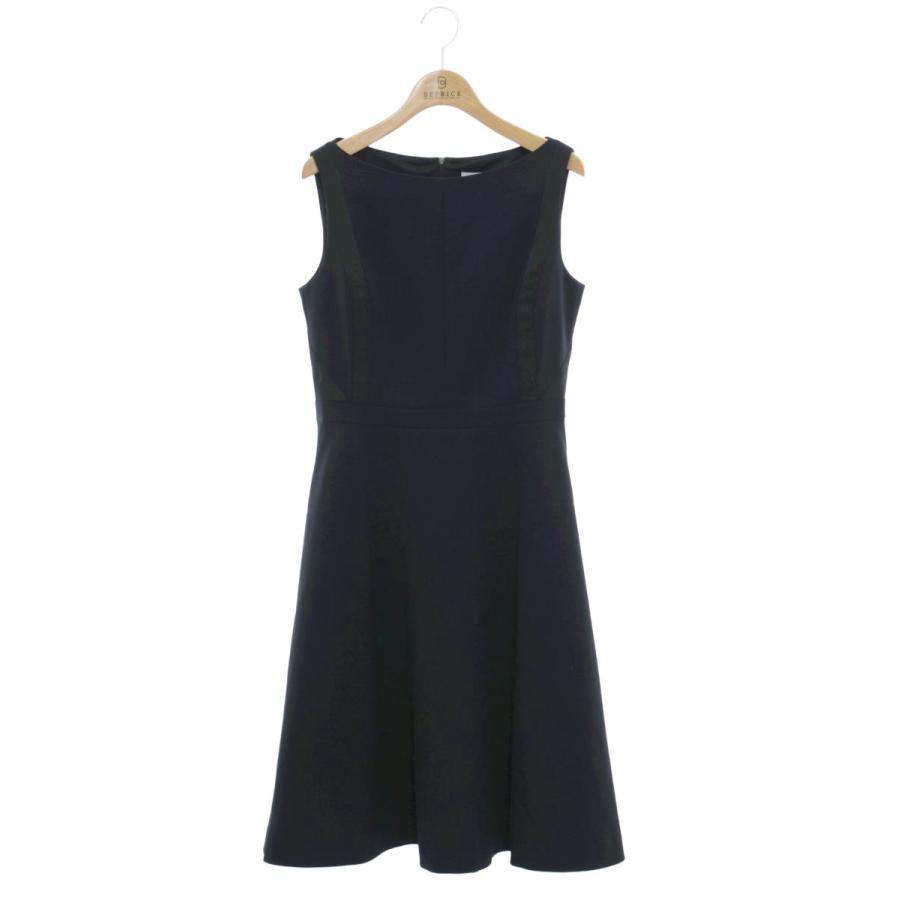 フォクシーニューヨーク 37202 ワンピース 40 ネイビー クルーネック  