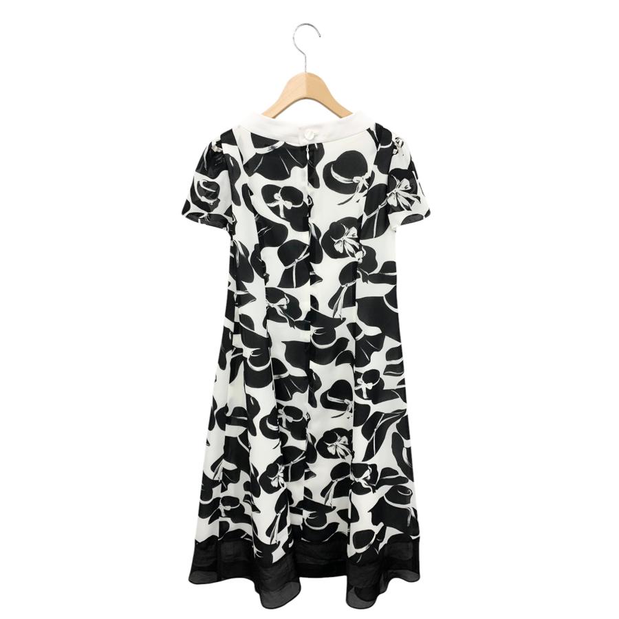 エムズグレイシー 帽子柄シフォン 411321 ワンピース 38 ホワイト